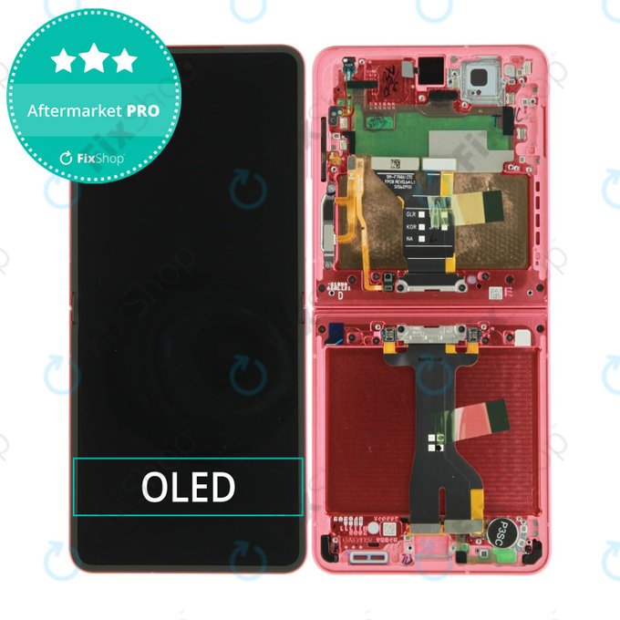 Samsung Galaxy Z Flip 7 F766B - LCD Kijelző + Érintőüveg + Keret (Coralred) OLED
