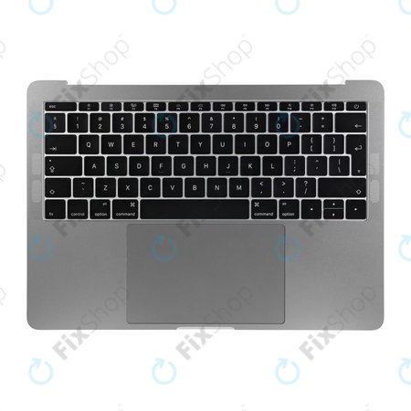 Apple MacBook Pro 13" A1708 (Late 2016 - Mid 2017) - Felső Billentyűzet Keret + Billentyűzet UK + Mikrofon + Trackpad + Hangszórók (Space Gray)