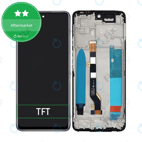 Infinix Hot 11S NFC - LCD Kijelző + Érintőüveg + Keret (Polar Black) TFT