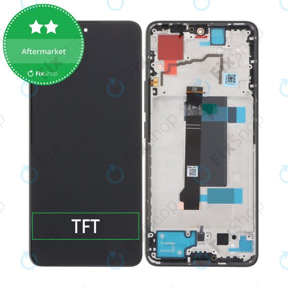 Xiaomi Redmi Note 13 Pro 5G 2312DRA50C - LCD Kijelző + Érintőüveg + Keret (Midnight Black) TFT