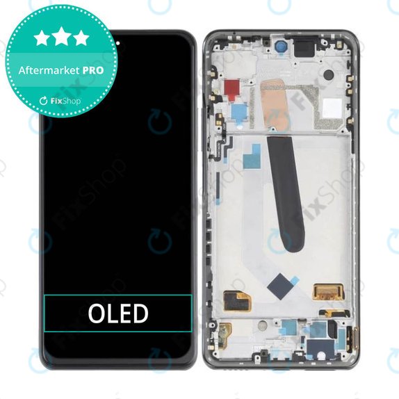 Xiaomi Mi 11i - LCD Kijelző + Érintőüveg + Keret (Cosmic Black) OLED