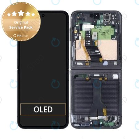 Samsung Galaxy Z Flip 6 F741B - LCD Kijelző + Érintőüveg + Keret (Crafted Black) - GH82-35014E Genuine Service Pack