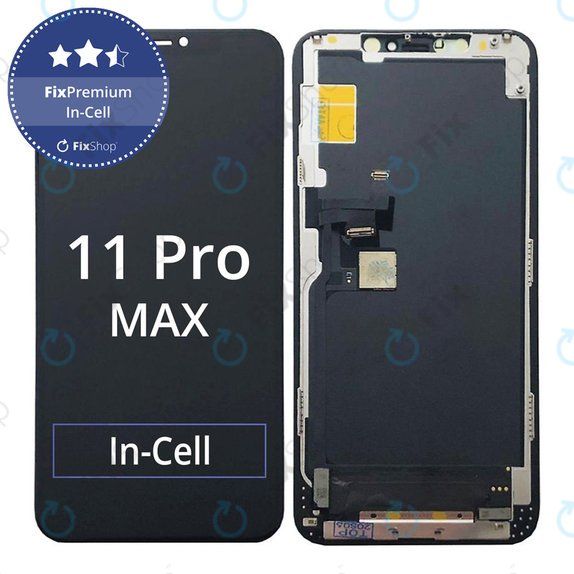 Kijelző In-Cell FHD iPhone 11 Pro Max, Érintőüveg kerettel, FixPremium