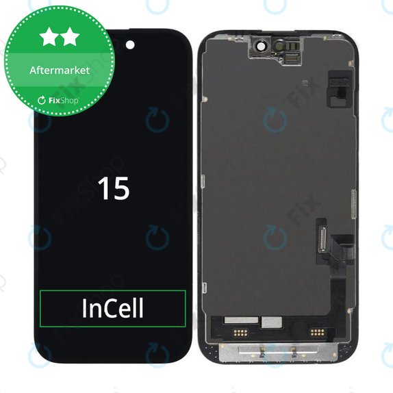 Kijelző In-Cell HD+ iPhone 15, Érintőüveg kerettel