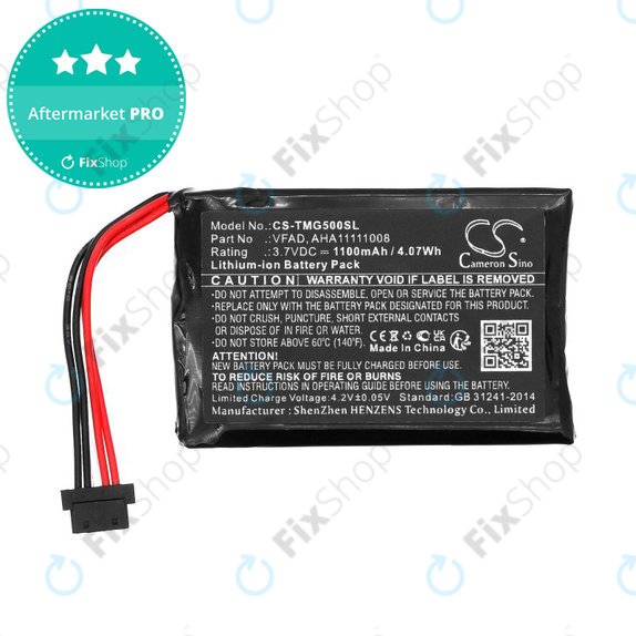 Akkumulátor TomTom GO 5000, 5100, 6000, 6100, 6200, Pro 5250, 1100mAh, Li-Ion, 3.7V, VFAD, HQ