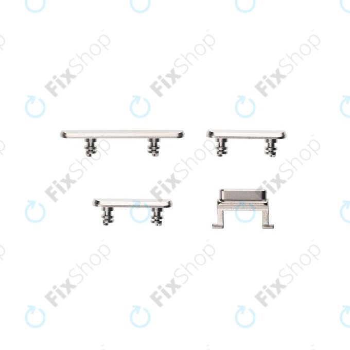 Apple iPhone X - Hangerő + Bekapcsolás + Néma Üzemmód Gombok Szett (Silver)