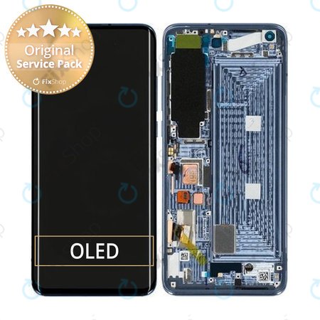 Xiaomi Mi 10 Pro 5G - LCD Kijelző + Érintőüveg + Keret (Solstice Grey) - 56000400J100, 56000J00J200 Genuine Service Pack