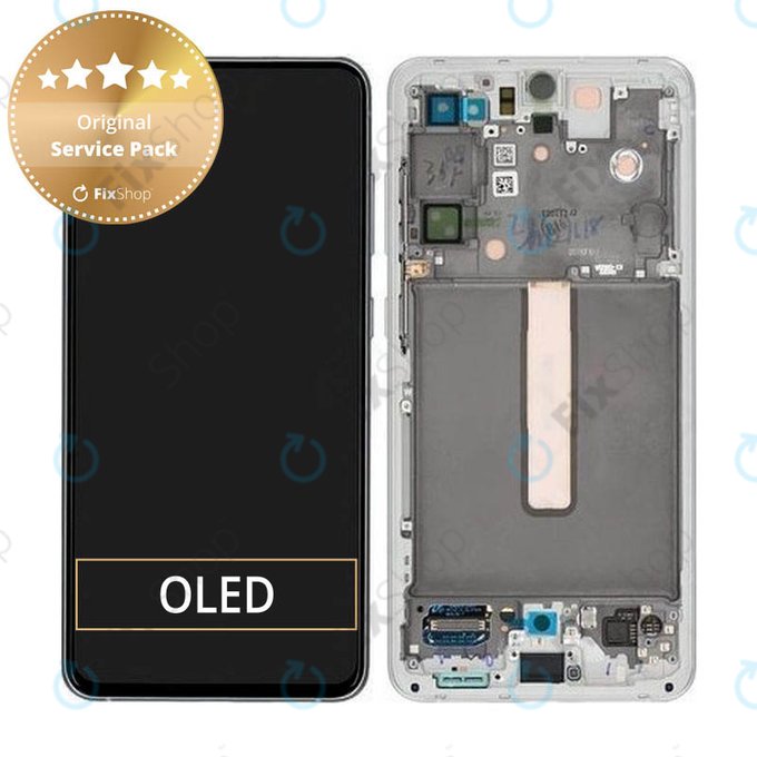 Samsung Galaxy S21 FE G990B - LCD Kijelző + Érintőüveg + Keret (White) - GH82-26414B, GH82-26420B, GH82-26590B Genuine Service Pack