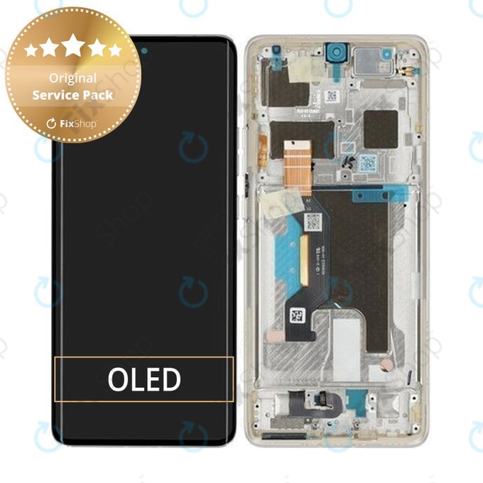 Motorola Edge 50 Ultra - LCD Kijelző + Érintőüveg + Keret (Nordic Wood) - 5D68C24484 Genuine Service Pack