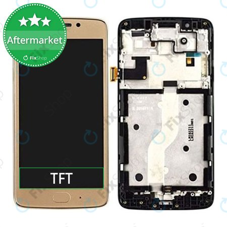 Motorola Moto G5 Plus - LCD Kijelző + Érintőüveg + Keret (Gold) TFT