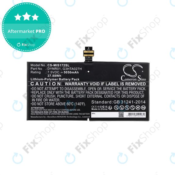 Akkumulátor Microsoft Surface Pro 4, 5050mAh, Li-Pol, 7.5V, DYNR01, HQ