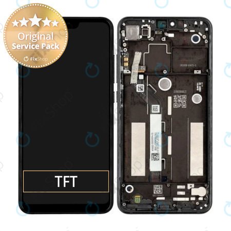 Xiaomi Mi 8 Lite - LCD Kijelző + Érintőüveg + Keret (Black) - 560110002033 Genuine Service Pack