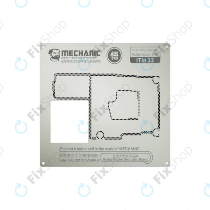 Mechanic iTin 22 - BGA Acél Stencil (iPhone 11 Pro, 11 Pro Max)
