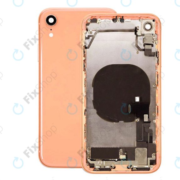 Apple iPhone XR - Hátsó Ház Apró Alkatrészekkel (Coral)
