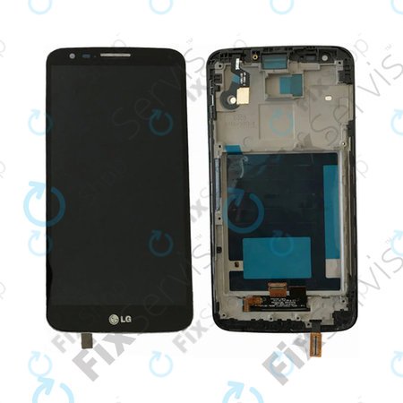 LG G2 D802 - LCD Kijelző + Érintőüveg + Keret (Black)