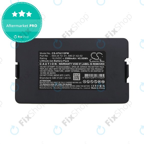 Akkumulátor Flymo Easilife 800, Gardena Sileno Life 1250, Husqvarna Automower 520, 2500mAh, Li-Ion, 18V, 593 24 72-01, HQ
