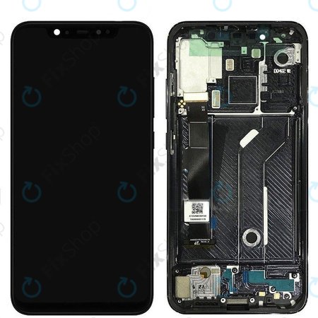 Xiaomi Mi 8 - LCD Kijelző + Érintőüveg + Kere (Black) - 5606100400B6 Genuine Service Pack