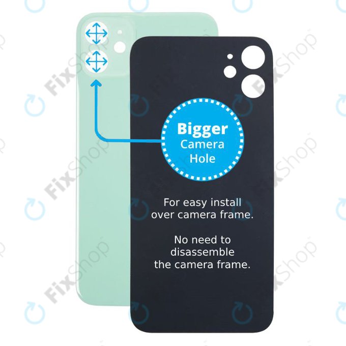 Apple iPhone 11 - Hátsó Ház Üveg Nagyobb Kamera Nyílással (Green)
