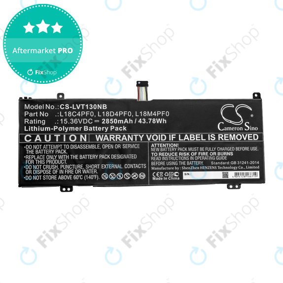Akkumulátor Lenovo ThinkBook 13s, 14s, 2850mAh, Li-Pol, 15.36V, L18C4PF0, HQ