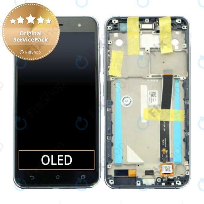 Asus Zenfone 3 ZE520KL (Z017D) - LCD Kijelző + Érintőüveg + Keret (Sapphire Black) Genuine Service Pack