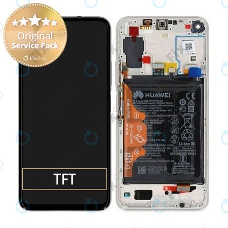 Huawei Honor 20 Pro - LCD Kijelző + Érintőüveg + Keret + Akkumulátor (Icelandic Frost) - 02352VKN Genuine Service Pack