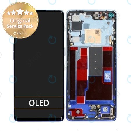 Oppo Find X2 Neo - LCD Kijelző + Érintőüveg + Keret (Starry Blue) - 4904018 Genuine Service Pack