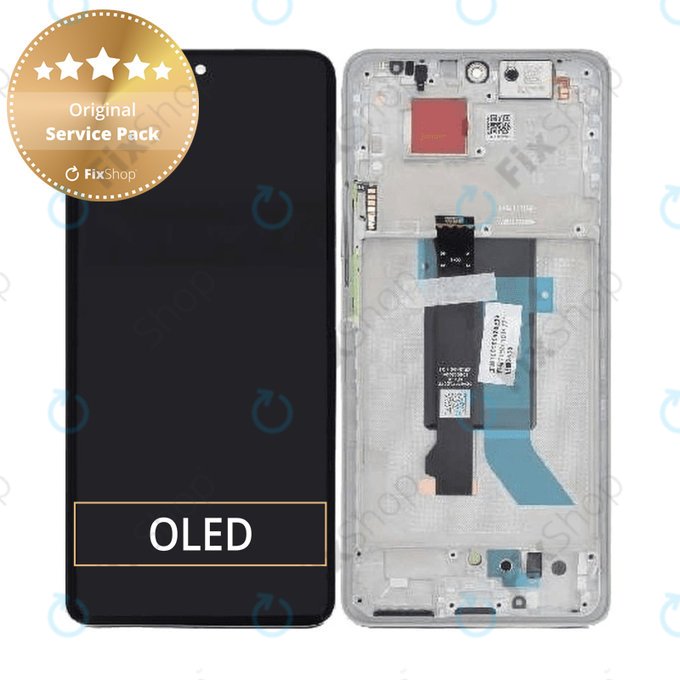 Xiaomi Poco X7 24095PCADG - LCD Kijelző + Érintőüveg + Keret (Silver) - 5600030O16P00 Genuine Service Pack