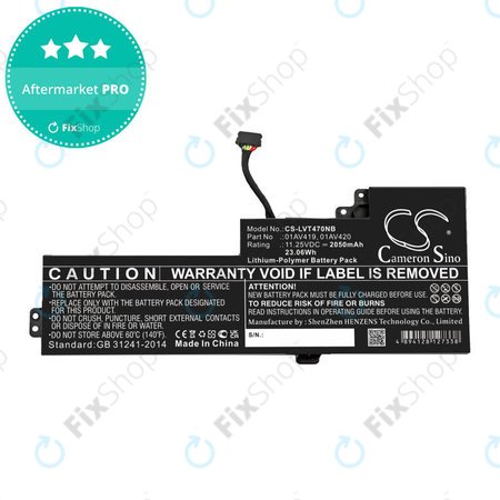 Akkumulátor Lenovo Thinkpad A285, T470, T480, 2050mAh, Li-Pol, 11.25V, 01AV419, HQ