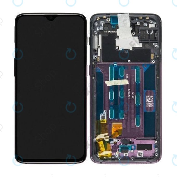 OnePlus 6T -  LCD Kijelző + Érintőüveg + Keret (Thunder Purple) - 2011100042