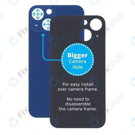 Apple iPhone 13 Mini - Hátsó Ház Üveg Nagyobb Kamera Nyílással (Blue)