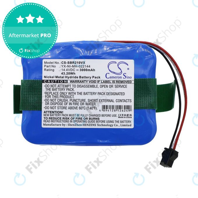 Akkumulátor Sencor SVC9031BK, Bobsweep, Carneo, Samba, Vileda, Wisdom, 3000mAh, Ni-MH, 14.4V, YX-NI-022144-COR, HQ