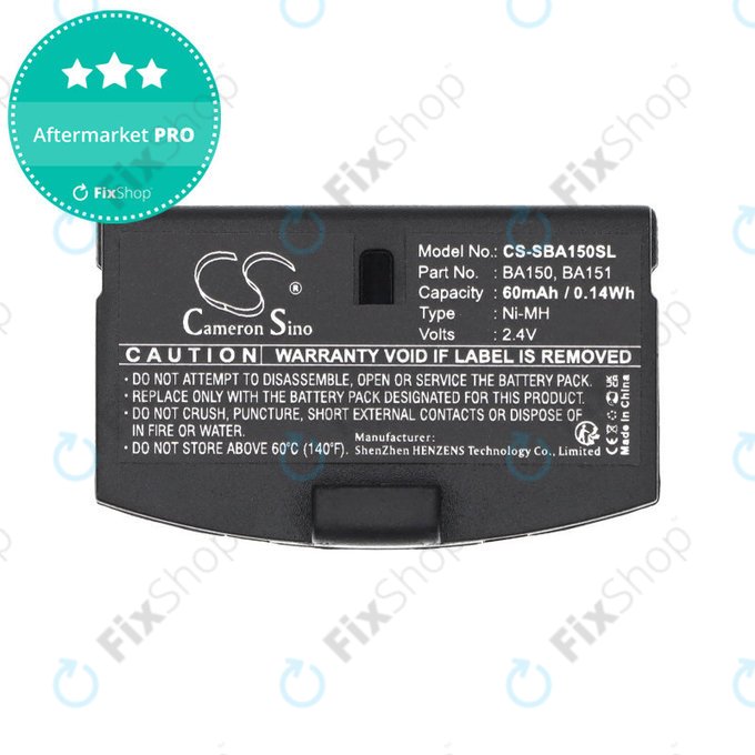 Akkumulátor Sennheiser, 60mAh, Ni-MH, 2.4V, BA150, HQ