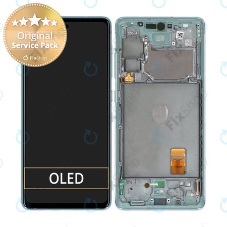 Samsung Galaxy S20 FE 5G G781B - LCD Kijelző + Érintőüveg + Keret (Cloud Mint) - GH82-24214D, GH82-24215D Genuine Service Pack