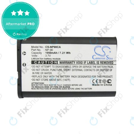 Akkumulátor Casio Exilim EX-H10, EX-FH100, EX-H15, EX-Z2000, EX-H20G, 1950mAh, Li-Ion, 3.7V, NP-90, HQ