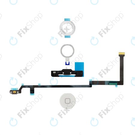 Apple iPad Air - Home/Kezdőlap gomb + Flex Kábelek + Tartó + műanyag Krúžok + Tömítés (White)
