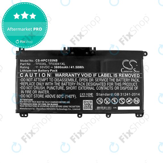 Akkumulátor HP Pavilion 14, 15, X360, 3600mAh, Li-Ion, 11.55V, TF03XL, HQ
