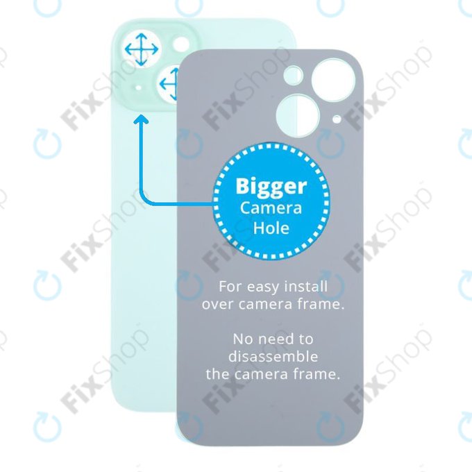 Apple iPhone 15 - Hátsó Ház Üveg Nagyobb Kamera Nyílással (Green)