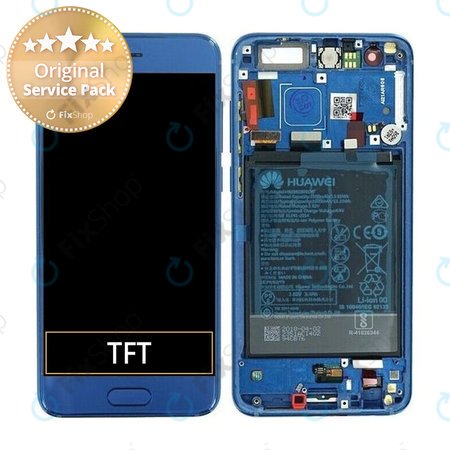 Huawei Honor 9 - LCD Kijelző + Érintőüveg + Keret + Akkumulátor (Sapphire Blue) - 02351LBV Genuine Service Pack