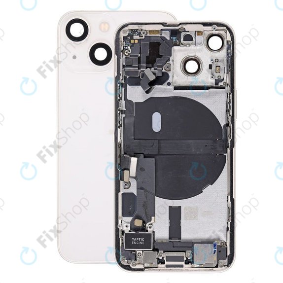 Apple iPhone 13 Mini - Hátsó Ház Apró Alkatrészekkel (Starlight)
