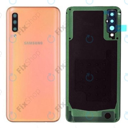 Samsung Galaxy A50 A505F - Akkumulátor Fedőlap (Korall) - GH82-19229D Genuine Service Pack