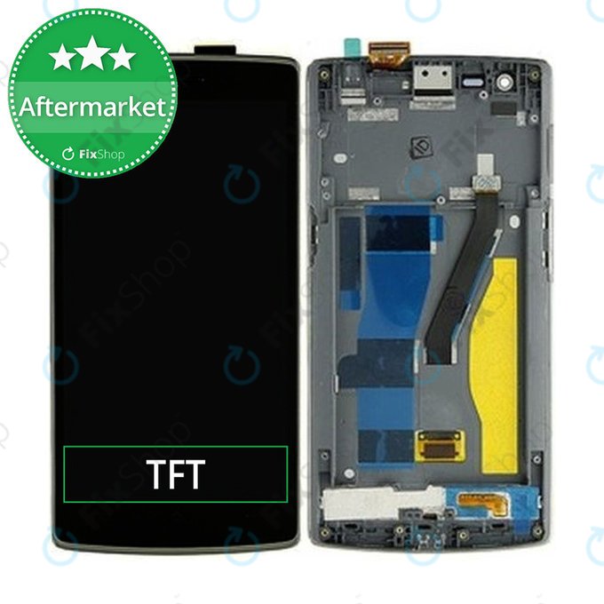 OnePlus One - LCD Kijelző + Érintőüveg + Keret (Black) TFT