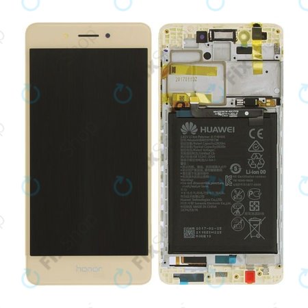 Huawei Honor 6C - LCD Kijelző + Érintőüveg + Keret + Akkumulátor (Gold) - 97070QUD