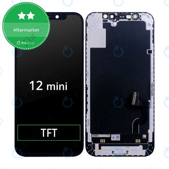 Kijelző In-Cell HD+ iPhone 12 Mini, Érintőüveg kerettel