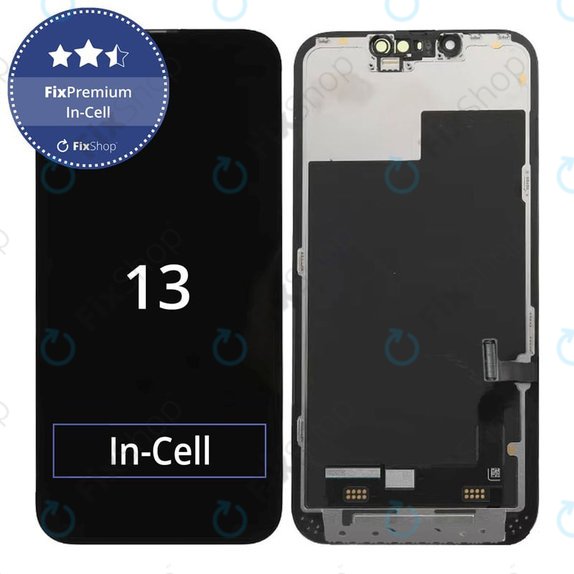 Kijelző In-Cell FHD iPhone 13, Érintőüveg kerettel, FixPremium