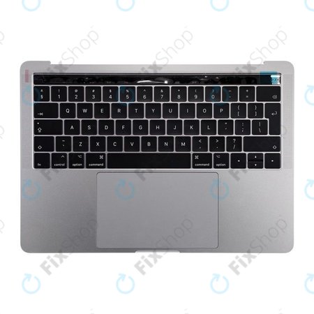 Apple MacBook Pro 13" A1706 (Late 2016 - Mid 2017) - Felső Billentyűzet Keret + Billentyűzet UK + Mikrofon + Trackpad + Hangszórók (Space Gray)
