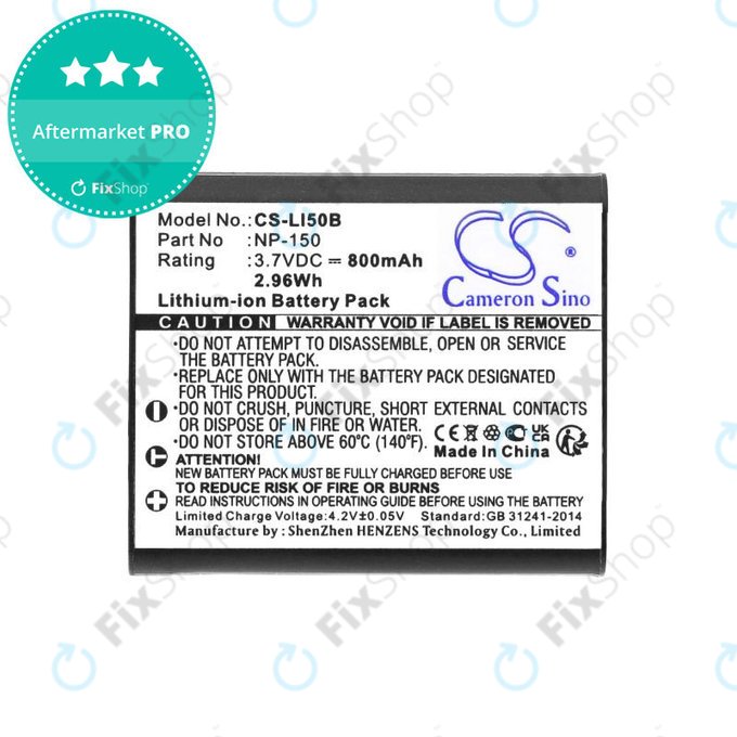 Akkumulátor Olympus MJU, Casio Exilim, Kodak PIXPRO, 800mAh, Li-Ion, 3.7V, NP-150, HQ