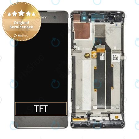 Sony Xperia XA F3111 - LCD Kijelző + Érintőüveg + Keret (Graphite Black) - 78PA3100010, 78PA3100090 Genuine Service Pack