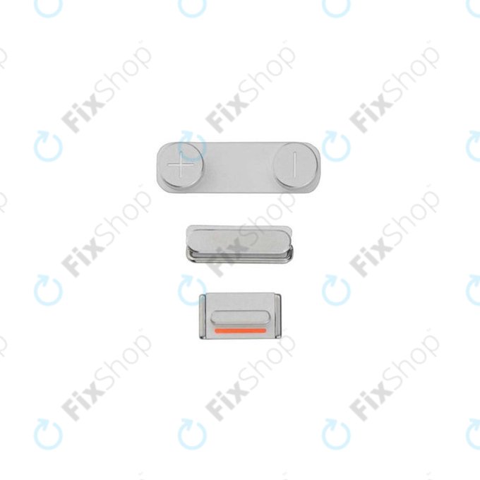 Apple iPhone 5S, SE - Bekapcsoló + Hangerő + Csendes Gombok (Silver)