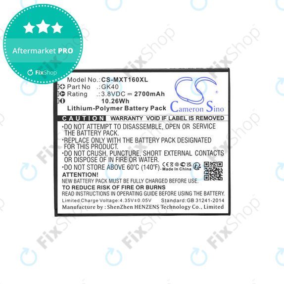 Motorola Moto E4 XT1761 - Akkumulátor GK40 2700mAh HQ