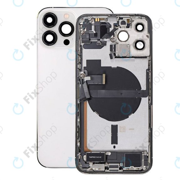 Apple iPhone 13 Pro Max - Hátsó Ház Apró Alkatrészekkel (Silver)